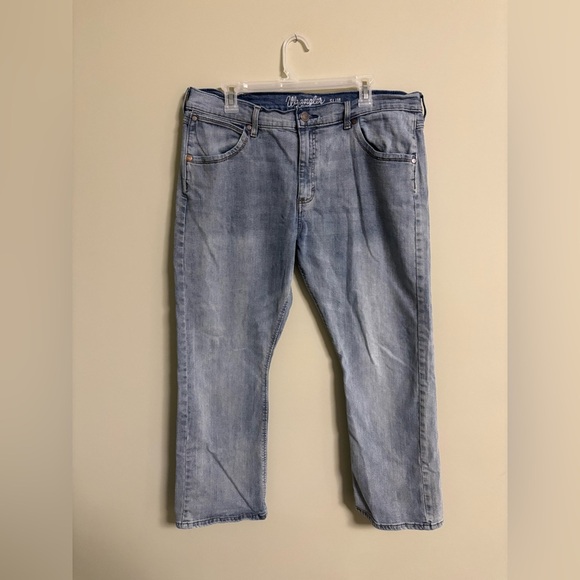 Wrangler Retro Jeans Slim Boot Cut Blue Denim Men's Size 36x28 Short Western - Picture 1 of 8